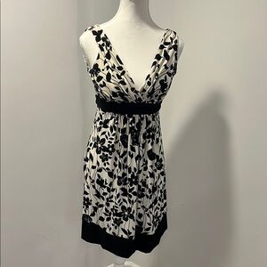 Elegant Black and White Floral Dress